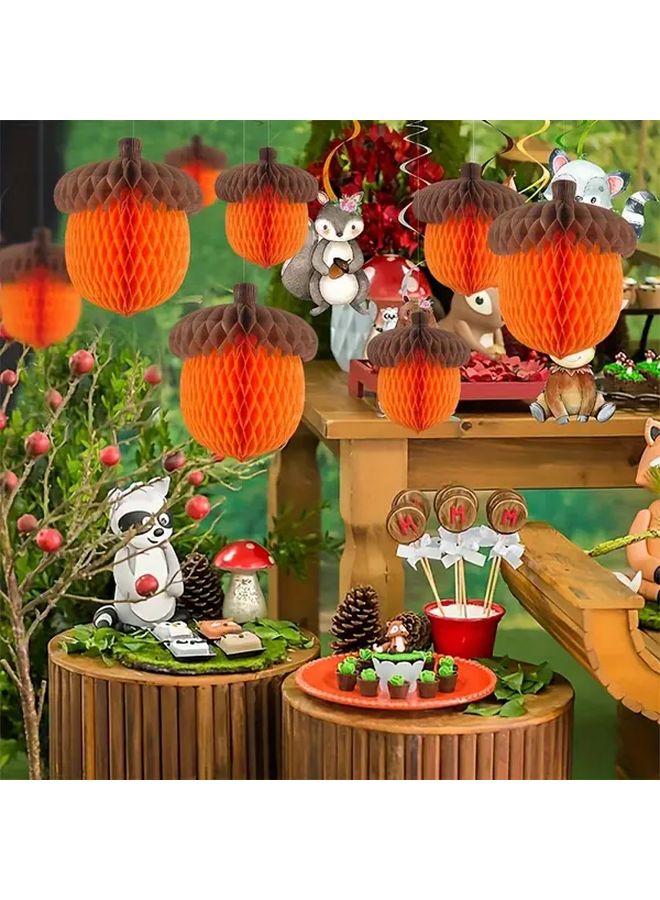 4pcs Orange Honeycomb Tassel Decorations For Autumn Wedding Thanksgiving Party - Image 5